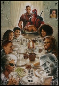 2b672 DEADPOOL 2 style A teaser DS 1sh 2018 wacky parody art of Norman Rockwell's Freedom from Want!