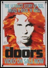 2b513 DOORS 22x30 English video poster 1990 Val Kilmer as Jim Morrison, directed by Oliver Stone!