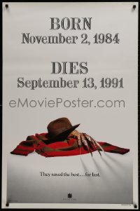 2b709 FREDDY'S DEAD style A teaser 1sh 1991 cool image of Krueger's sweater, hat, and claws!