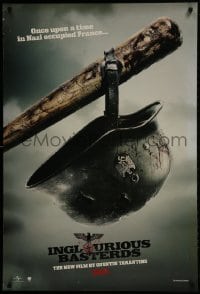 2b765 INGLOURIOUS BASTERDS teaser DS 1sh 2009 Quentin Tarantino, Nazi helmet on baseball bat!