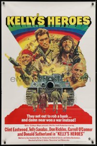2b787 KELLY'S HEROES 1sh R1972 Clint Eastwood, Telly Savalas, Don Rickles, Donald Sutherland!