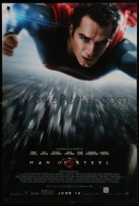 2b819 MAN OF STEEL advance DS 1sh 2013 Henry Cavill in the title role as Superman flying!