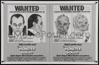 2b834 MONSTER SQUAD advance 1sh 1987 wacky wanted poster mugshot images of Dracula & the Mummy!