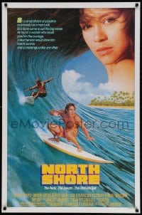 2b844 NORTH SHORE 1sh 1987 great Hawaiian surfing image + close up of sexy Nia Peeples!