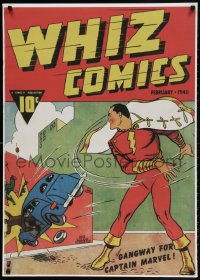 2b508 WHIZ COMICS 27x38 REPRO poster 2000s cool image from comic book cover, gangway for Captain Marvel!