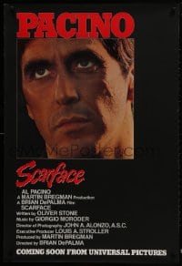 2b895 SCARFACE advance 1sh 1983 Al Pacino as Tony Montana, Brian De Palma, Oliver Stone!