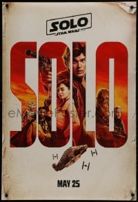 2b917 SOLO teaser DS 1sh 2018 A Star Wars Story, Ehrenreich, Clarke, Harrelson, art of top cast!