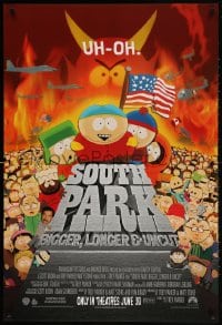 2b921 SOUTH PARK: BIGGER, LONGER & UNCUT int'l advance 1sh 1999 Parker & Stone animated musical!