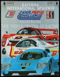 2b358 24 HOURS OF DAYTONA 18x23 special poster 1983 cool racing car art by W.E. Bradford!