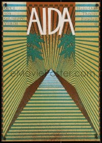 2b269 AIDA 23x32 East German stage poster 1983 Giuseppe Verdi's opera, geometric art!