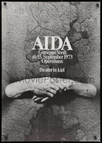 2b268 AIDA 23x33 German stage poster 1973 hands emerging from stone!