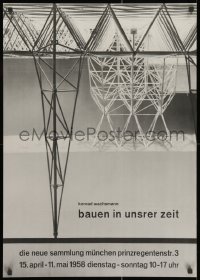 2b225 BAUEN IN UNSRER ZEIT 23x33 German museum/art exhibition 1958 image of Konrad Wachsmann work!
