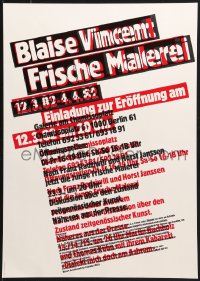 2b227 BLAISE VINCENT FRISCHE MALEREI 17x25 German museum/art exhibition 1982 Blaise Vincent!