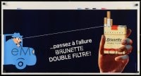 2b169 BRUNETTE printer's test 20x37 Swiss advertising poster 1959 man eyes cigarettes from car!