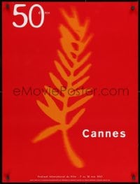 2b196 CANNES FILM FESTIVAL 1997 24x32 French festival poster 1997 Palm D'Or over red background!