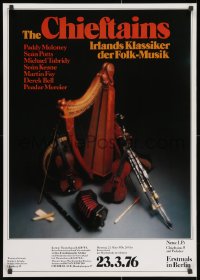 2b060 CHIEFTAINS 23x33 German music poster 1976 instruments for traditional Irish band!