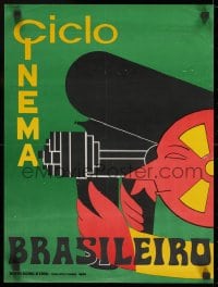 2b197 CICLO CINEMA BRASILEIRO 15x20 Mozambican film festival poster 1982 person holding a camera!