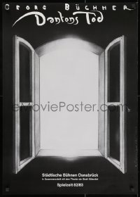 2b284 DANTONS TOD 23x33 German stage poster 1982 art of an open window by Jerzy Czerniawski!