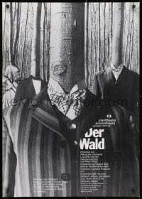 2b291 DER WALD 23x33 German stage poster 1971 wild image of trees with clothes by Grindler!