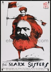 2b294 DIE MARX SISTERS 23x33 German stage poster 1996 wild art of Karl Marx by Januszewski!