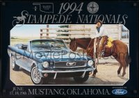 2b399 FORD MUSTANG signed 19x27 special poster 1994 by artist Robert Dorman, Stampede Nationals!