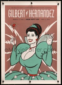 2b027 GILBERT HERNANDEZ signed 16x22 art print 2010 by the artist,, wild art of fairy godmother!