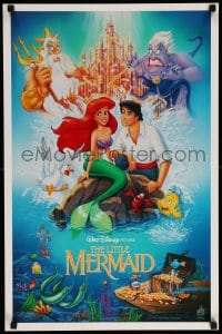 2b425 LITTLE MERMAID 18x27 special 1989 Morrison art of cast, Disney underwater cartoon!