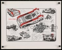 2b426 LOLA T260 16x20 special poster 1971 really cool cutaway sketches of classic race car!