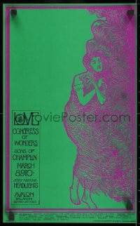 2b054 LOVE/CONGRESS OF WONDERS/SONS OF CHAMPLIN style A 12x20 music poster 1968 Stanley Mouse!