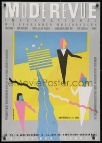 2b436 MODE REVUE 23x32 East German special poster 1988 Berlin exhibition, stylistic modern art!