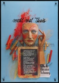 2b322 MACHT MAL THEATER 23x33 German stage poster 1981 artwork by Holger Matthies!