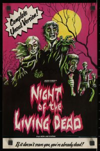 2b440 NIGHT OF THE LIVING DEAD 11x17 special poster R1978 George Romero zombie classic, they lust for human flesh!