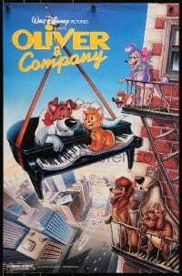 2b443 OLIVER & COMPANY 17x26 special poster 1988 concept artwork for product tie-ins!