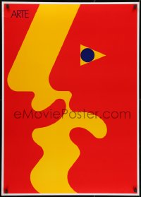 2b447 PER ARNOLDI 28x39 Danish special poster 1980s cool smiling/frowning art of man!
