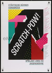 2b338 SCRATCH-POW 23x33 German stage poster 1989 different, colorful artwork by Holger Matthies!