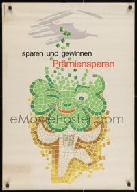 2b468 SPAREN UND GEWINNEN PRAMIENSPAREN 23x33 German special poster 1950s art by Walter Muller!