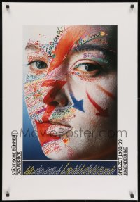 2b340 SPIELZEIT 1988/89 JUGENDBUHNEN 23x34 German stage poster 1988 woman's face by Matthies!
