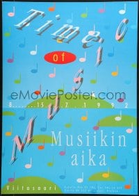 2b475 TIME OF MUSIC 20x28 Finnish special poster 1992 notes in a pattern by Veli Pekka Ritvola!