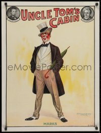 2b350 UNCLE TOM'S CABIN 21x28 stage poster 1920s full-length art of slave hunter Marks, ultra-rare!
