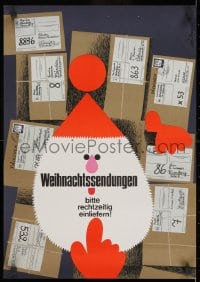 2b487 WEIHNACHTSSENDUNGEN BITTE RECHTZEITIG EINLIEFERN 17x23 German special poster 1964 Santa!