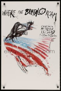 2b491 WHERE THE BUFFALO ROAM 20x30 special poster 1980 Steadman art of Hunter S. Thompson & USA!