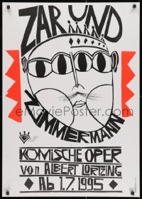 2b353 ZAR UND ZIMMERMANN 23x33 German stage poster 1995 wild art by Paul Peter Piech!