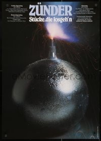 2b354 ZUNDER 23x33 German stage poster 1970s wild artwork of a bomb with lit fuse by Matthies!