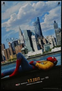 2b923 SPIDER-MAN: HOMECOMING teaser DS 1sh 2017 Holland in the title role, New York City skyline!