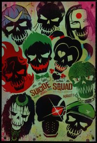 2b940 SUICIDE SQUAD teaser DS 1sh 2016 Smith, Leto as the Joker, Robbie, Kinnaman, cool art!