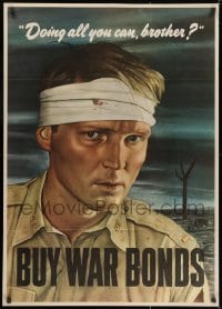 2b106 DOING ALL YOU CAN BROTHER 29x40 WWII war poster 1943 Sloan art of wounded soldier!