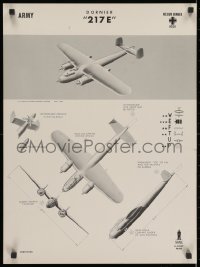 2b109 DORNIER 217E 19x25 WWII war poster 1942 art of the aircraft from several angles to help id!