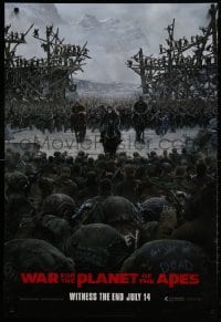 2b972 WAR FOR THE PLANET OF THE APES style C teaser DS 1sh 2017 Caesar and two large armies!