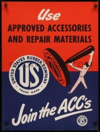 2b159 USE APPROVED ACCESSORIES & REPAIR MATERIALS 18x24 WWII war poster 1940s join the ACC's!