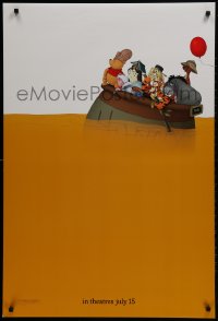 2b980 WINNIE THE POOH teaser DS 1sh 2011 great art with Tigger, Eeyore & more on sea of honey!